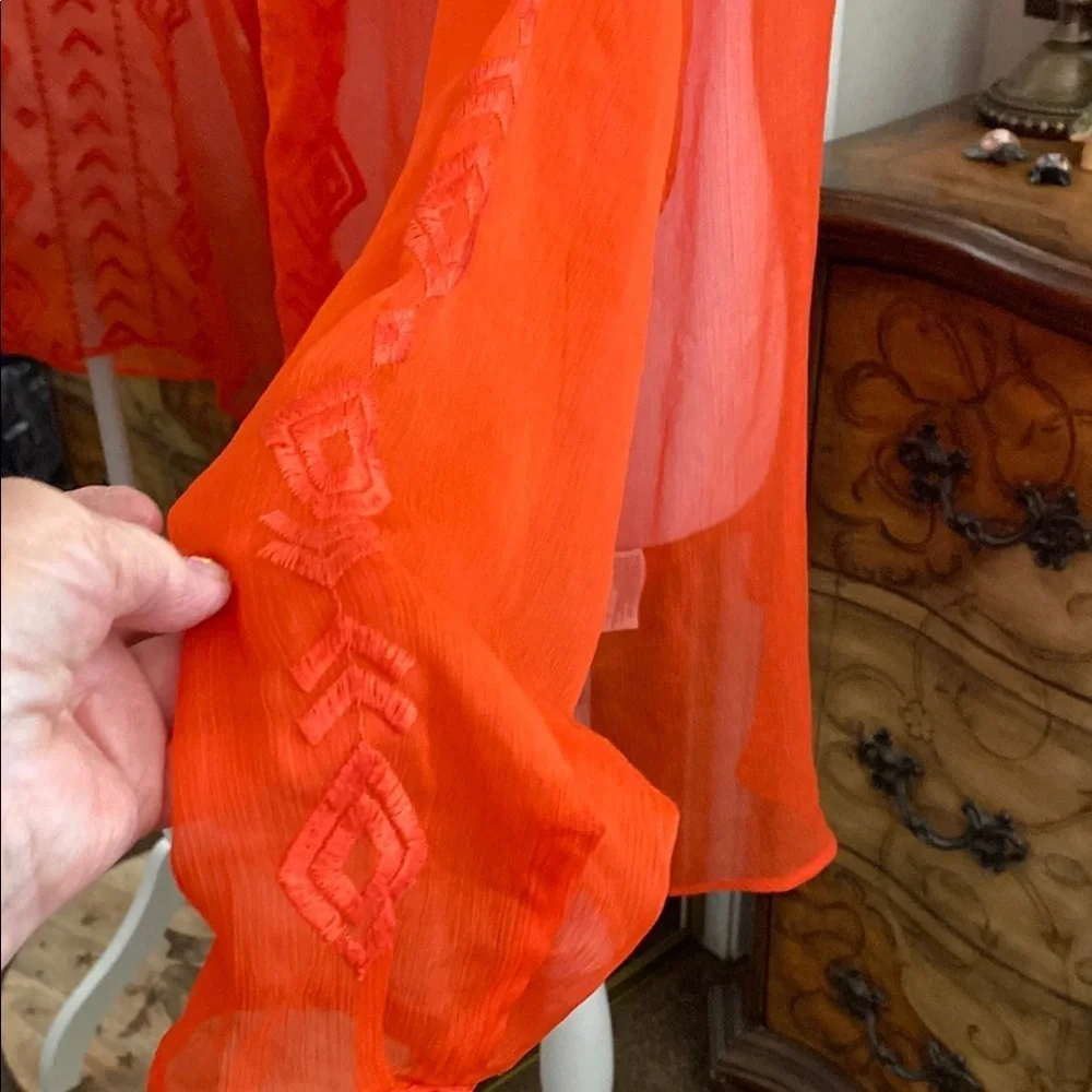 🎉SALE🎉Old Navy Orange Tie Front Tunic with Relaxed Fit - Picture 2 of 14